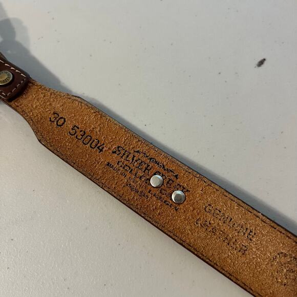 Leegin 1990 USA Brown Genuine Leather Animal Studded Western Belt Size Small - Picture 6 of 15